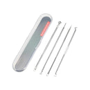 Kit Extrator de Cravos e Espinhas em Aço Inoxidável para Cuidados com a Pele do Rosto